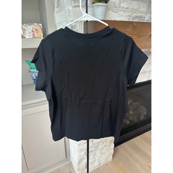Madewell Women's True Black Plus Supima Rib Tee Size 1X - Picture 3 of 5